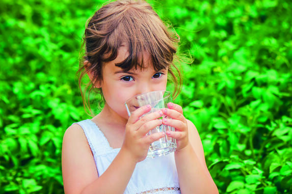 girl drinking water