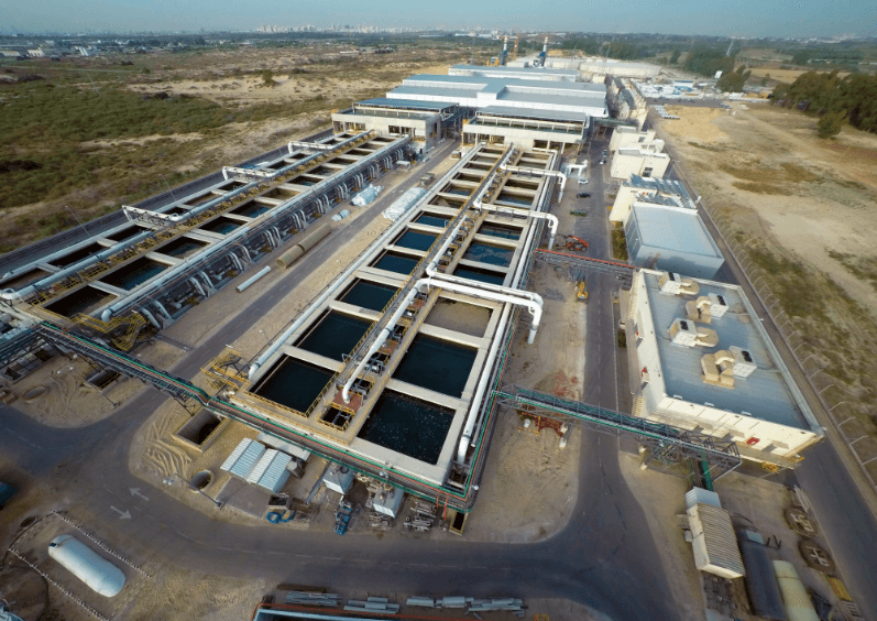 Aerial view of the Sorek desalination facility in Israel